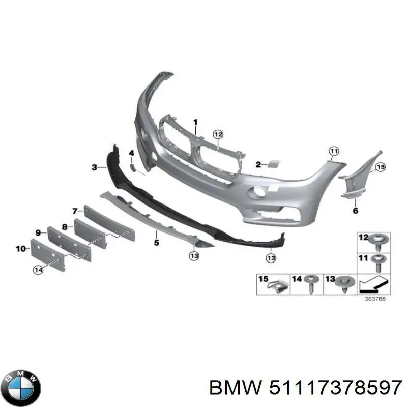 51117378597 BMW parachoques delantero