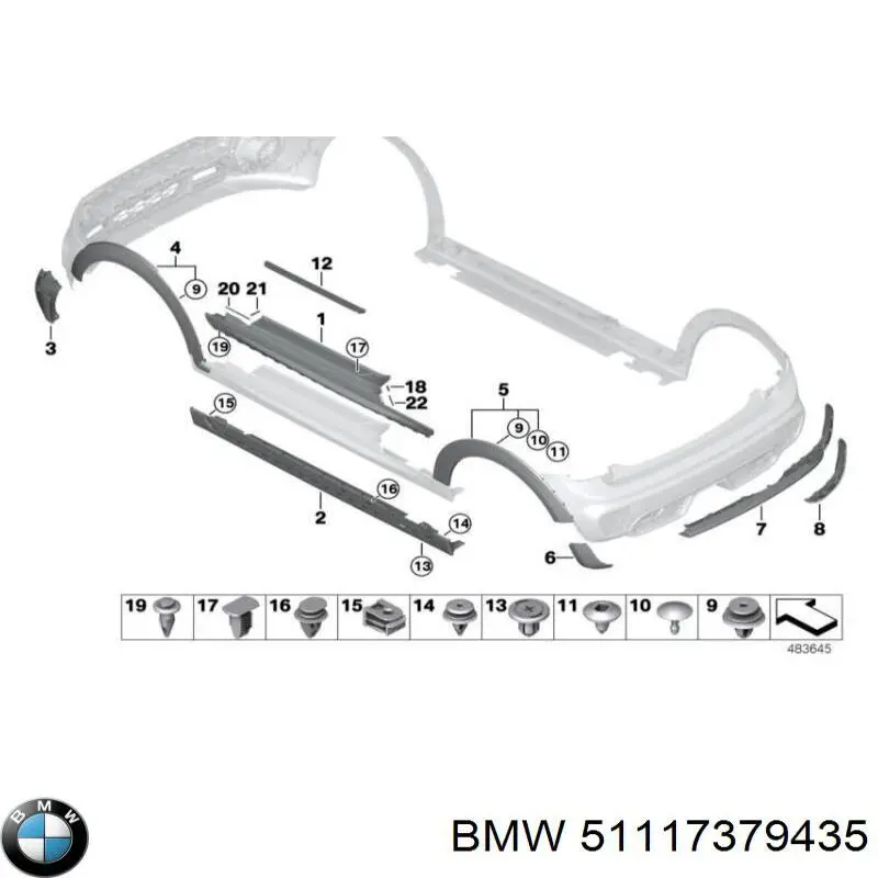 51117379435 BMW Alerón parachoques delantero