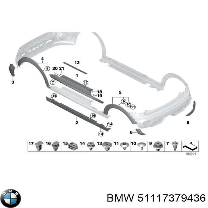 51117379436 BMW Paragolpes delantero