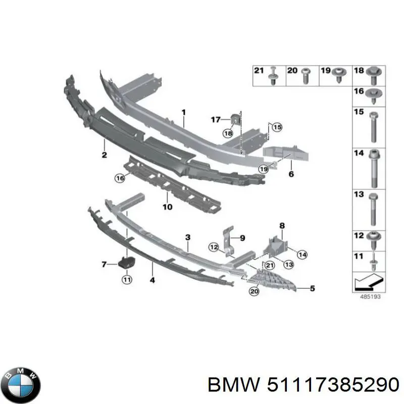 Refuerzo de parachoques delantero BMW 51117385290 precio, desde 240,20 EUR