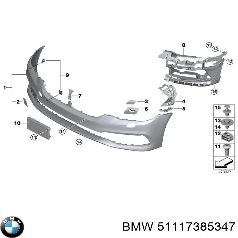 Soporte de parachoques delantero izquierdo BMW 51117385347 precio, desde 24,01 EUR