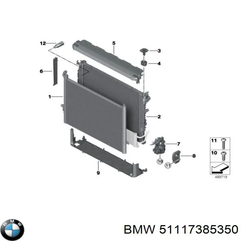 Soporte de guía para parachoques delantero, derecho para BMW 5 (G30, F90)
