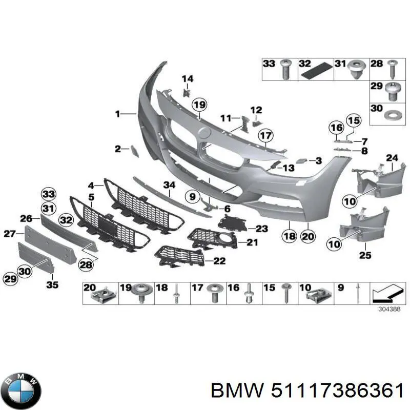 Comprar 51117386361 BMW Soporte de fijación de faro antiniebla izquierdo