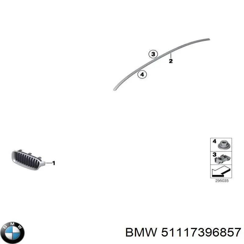 Comprar 51117396857 BMW Rejilla del parachoques delantera izquierda