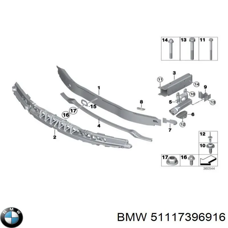 Absorbedor del parachoques delantero BMW 51117396916 precio, desde 59,48 EUR