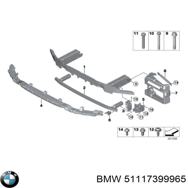 Soporte inferior del radiador BMW 51117399965 precio, desde 58,08 EUR