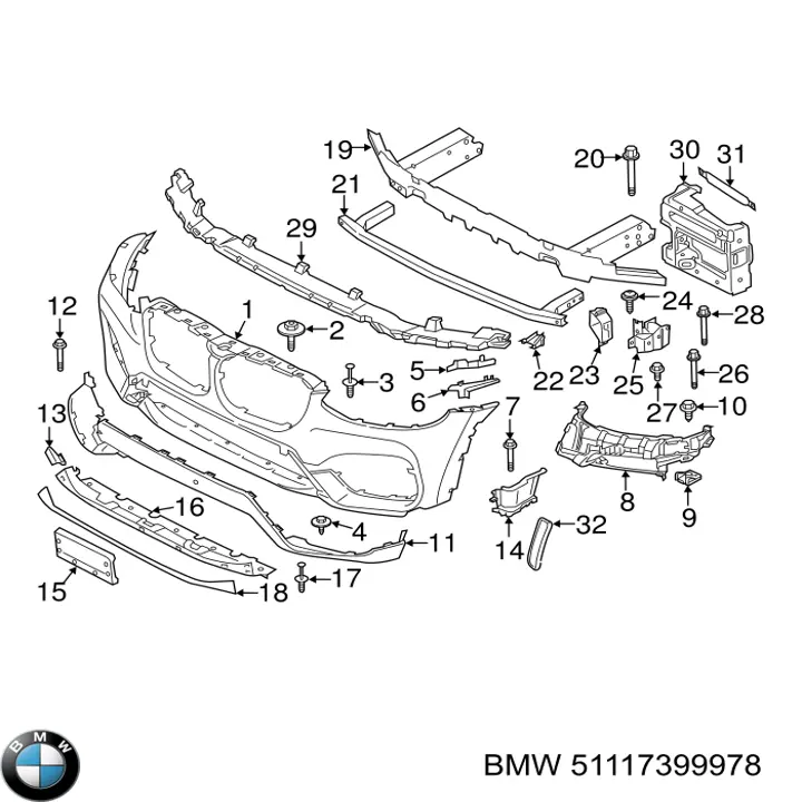Soporte de fijación de faro antiniebla derecho BMW 51117399978 precio, desde 117,24 EUR