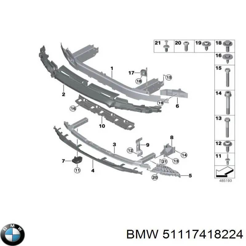 Refuerzo de parachoques delantero BMW 51117418224 precio, desde 109,04 EUR