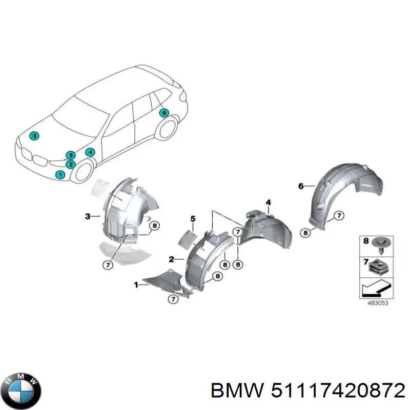 51117420872 BMW rejilla de ventilación, parachoques trasero, derecha