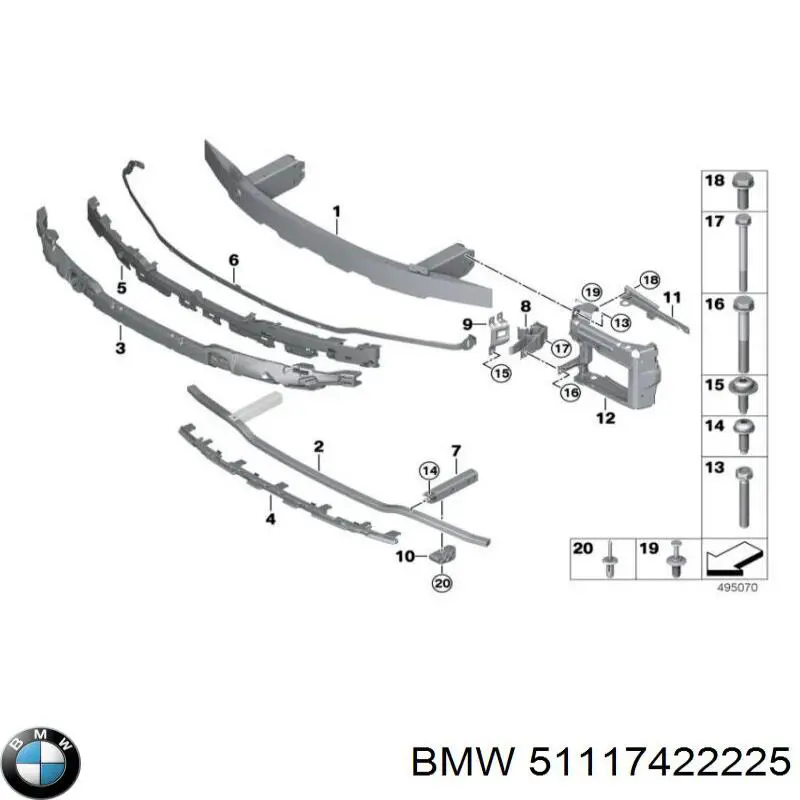 Comprar 51117422225 BMW Refuerzo parachoque delantero