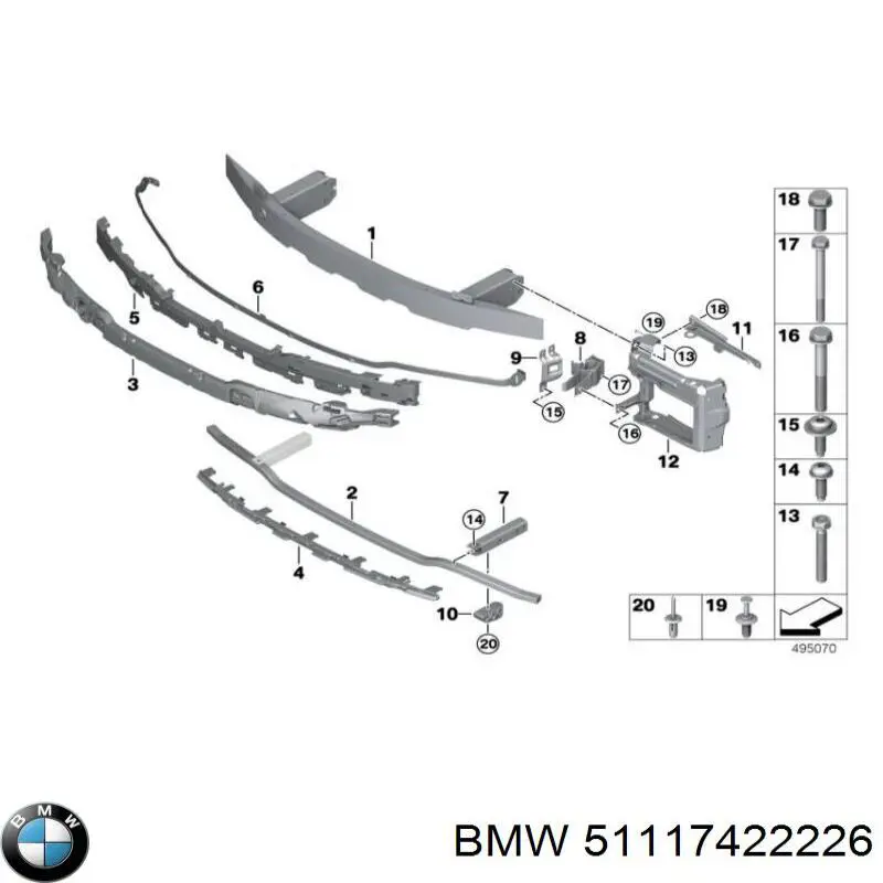 Comprar 51117422226 BMW Soporte del refuerzo del parachoques delantero