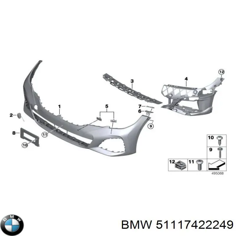 Guía del parachoques delantero izquierda BMW 51117422249 precio, desde 20,25 EUR