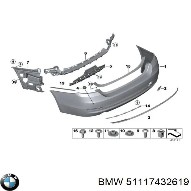 Embellecedor de faro antiniebla izquierdo BMW 51117432619 precio, desde 87,33 EUR