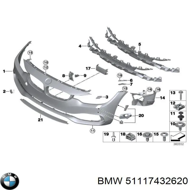 Embellecedor de faro antiniebla derecho BMW 51117432620 precio, desde 87,33 EUR
