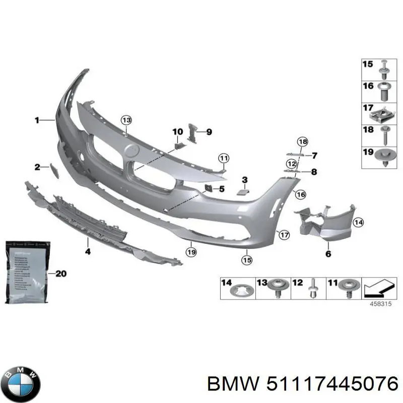 Soporte del sensor de estacionamiento delantero lateral BMW 51117445076 precio, desde 58,84 EUR
