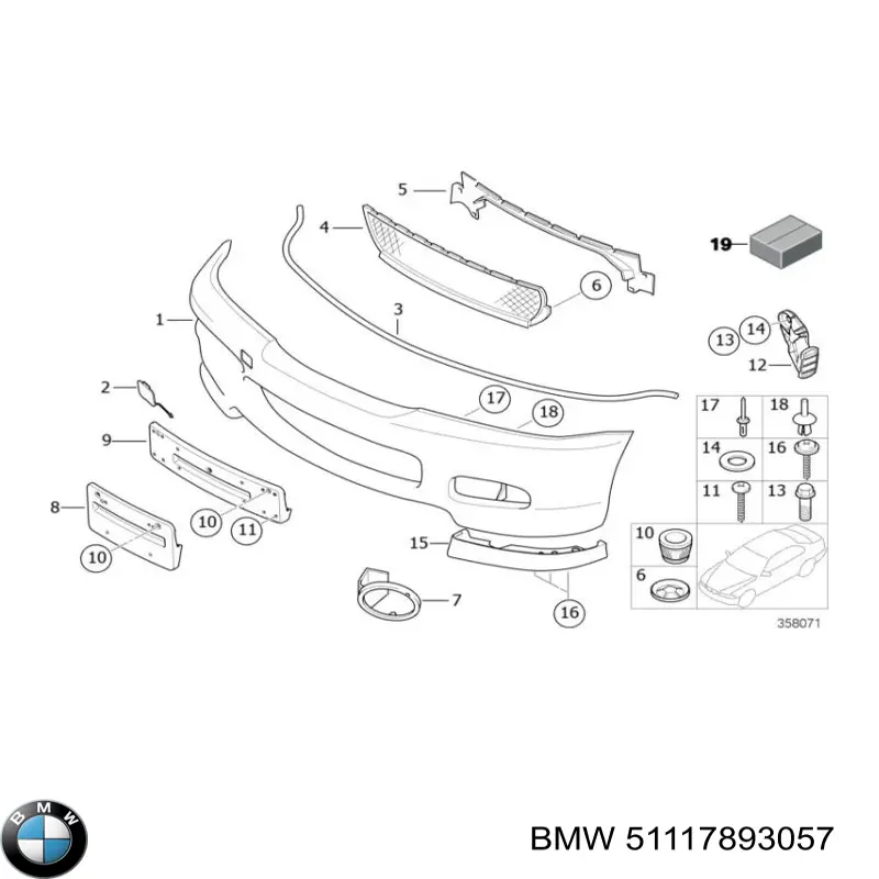 Comprar 51117893057 BMW Defensa delantera