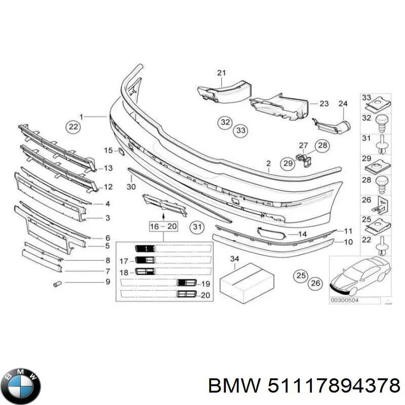 51117894378 BMW paragolpes delantero