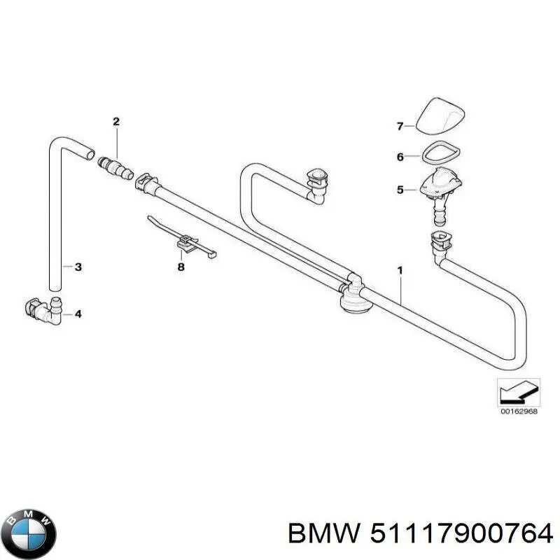 51117900764 BMW rejilla de ventilación, parachoques trasero, central
