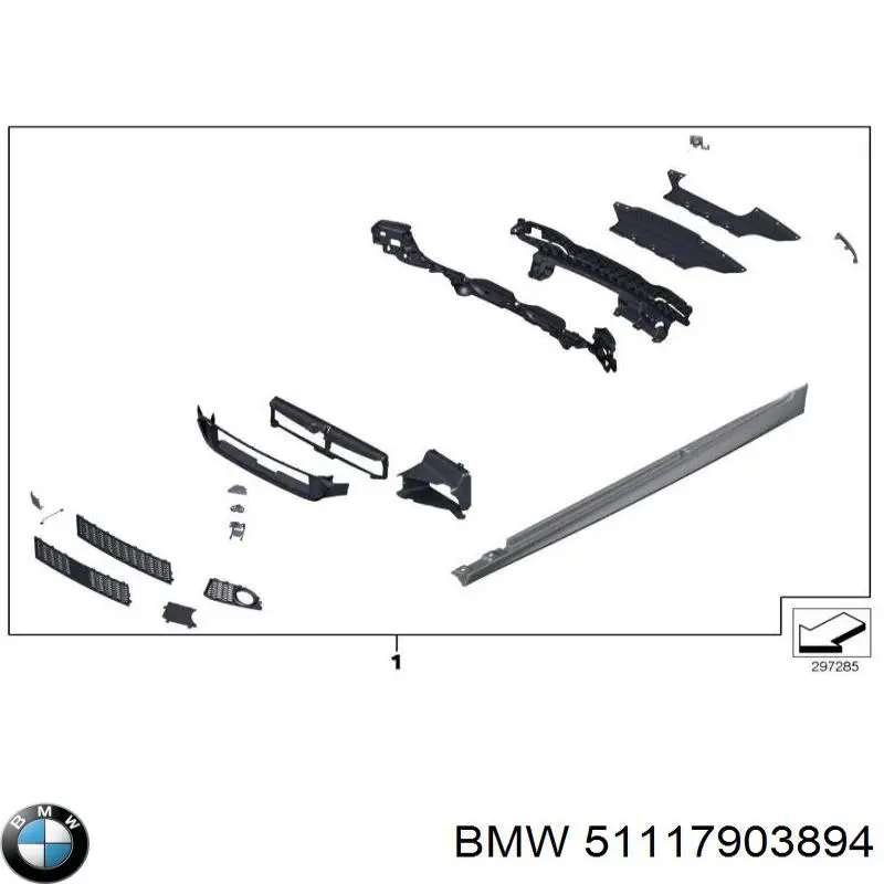 Rejilla de ventilación, paragolpes delantero, central BMW 51117903894 precio, desde 32,47 EUR