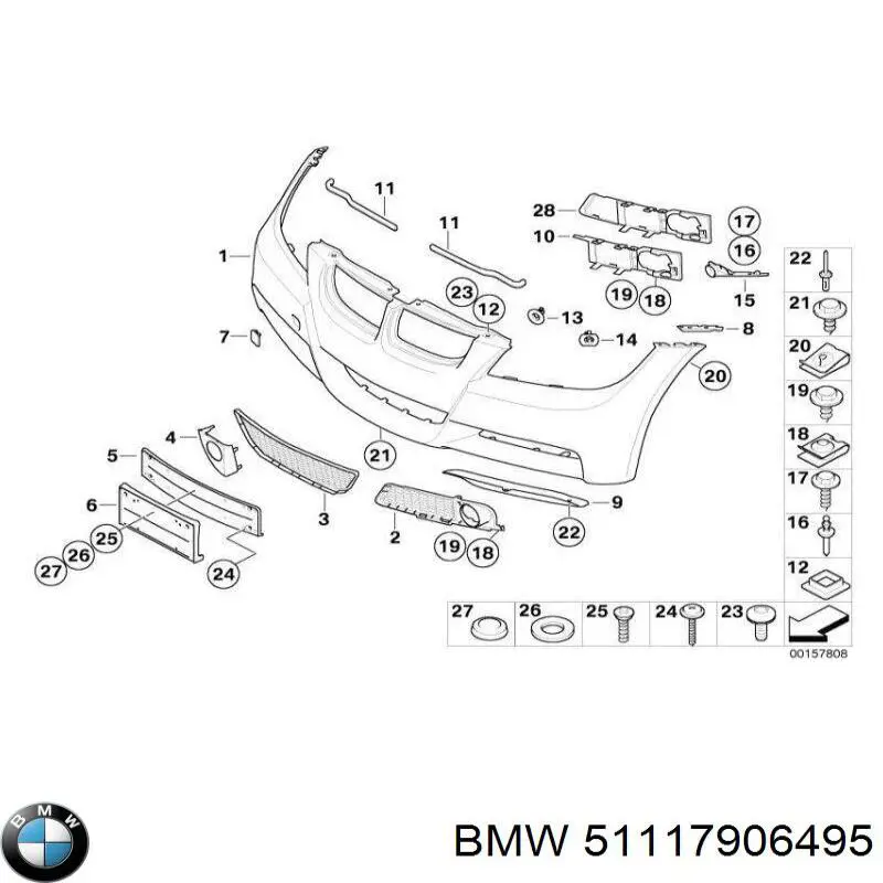Tapa de rejilla de faro antiniebla delantero izquierdo BMW 51117906495 precio, desde 26,05 EUR