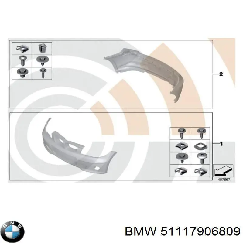 Rejilla de ventilación, paragolpes delantero, central BMW 51117906809 precio, desde 38,05 EUR