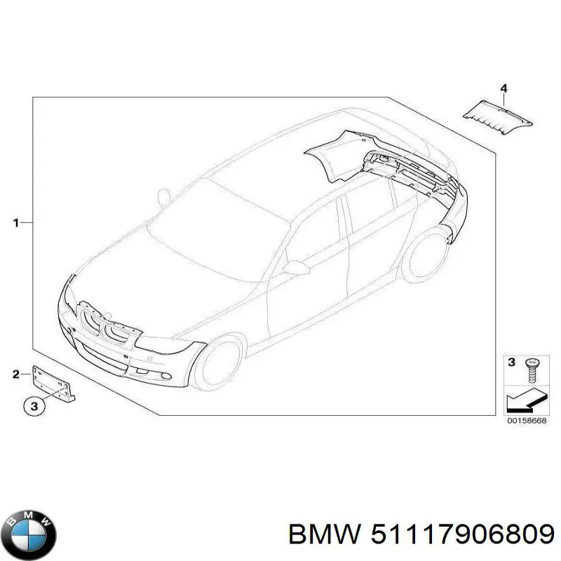 Comprar 51117906809 BMW Rejilla central del parachoques delantero