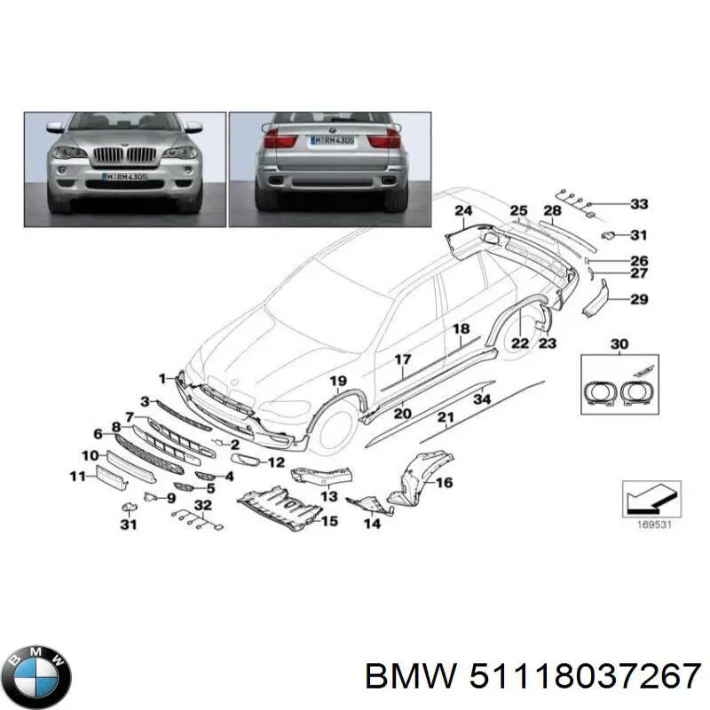 51118037267 BMW paragolpes delantero