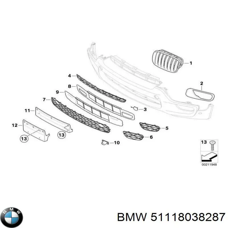 Rejilla de ventilación, parachoques trasero, izquierda para BMW X5 (E70)
