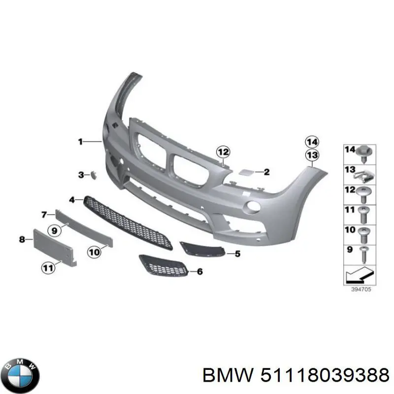 51118039388 BMW parachoques delantero