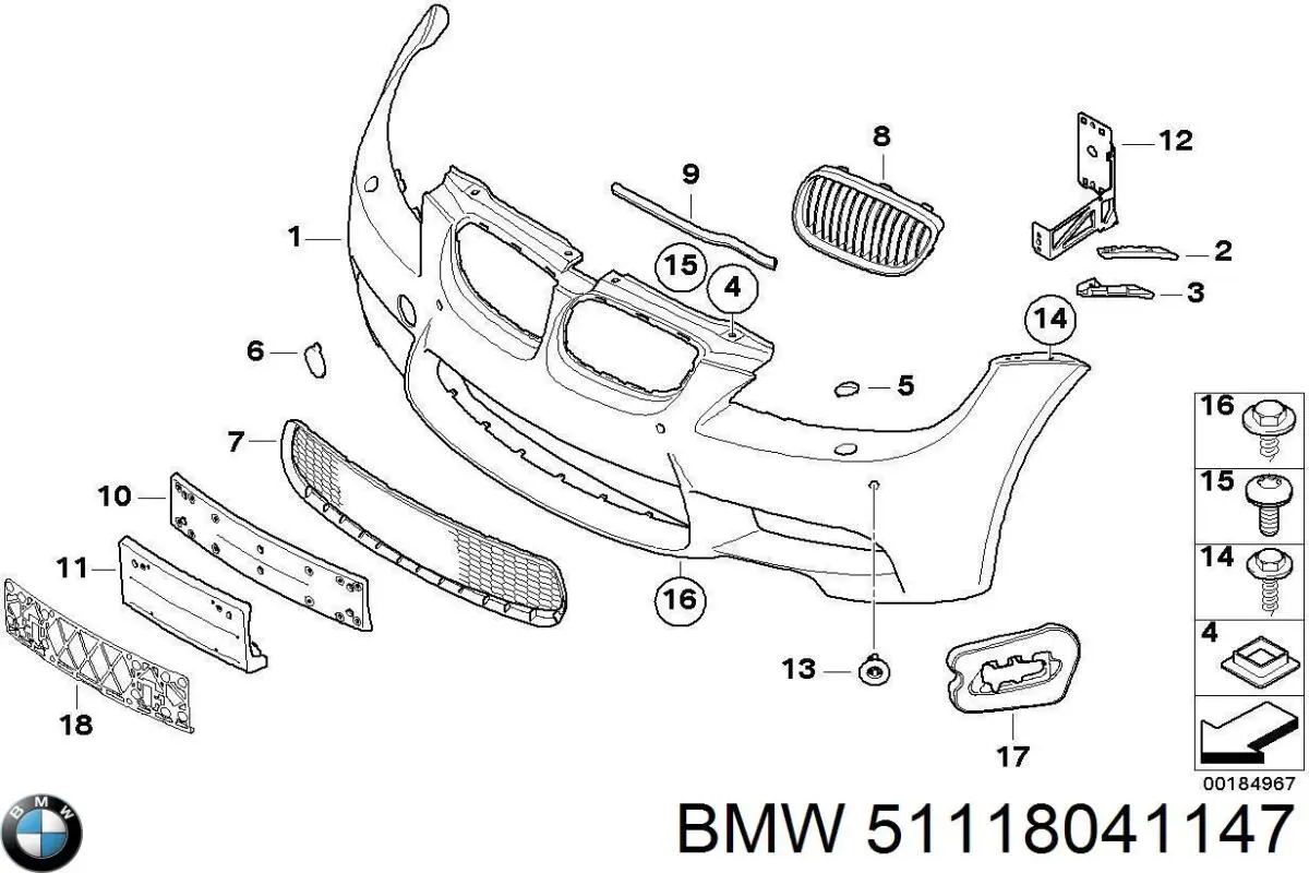 51118041147 BMW parachoques delantero