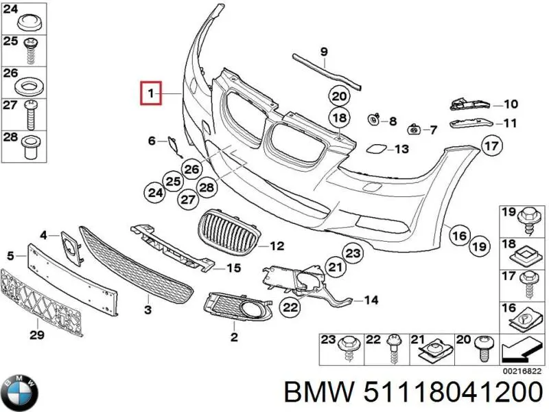 51118041200 BMW parachoques delantero