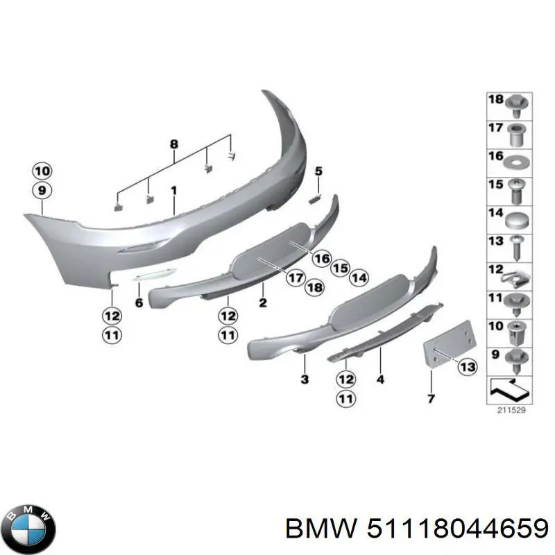51118044659 BMW soporte de matricula delantera