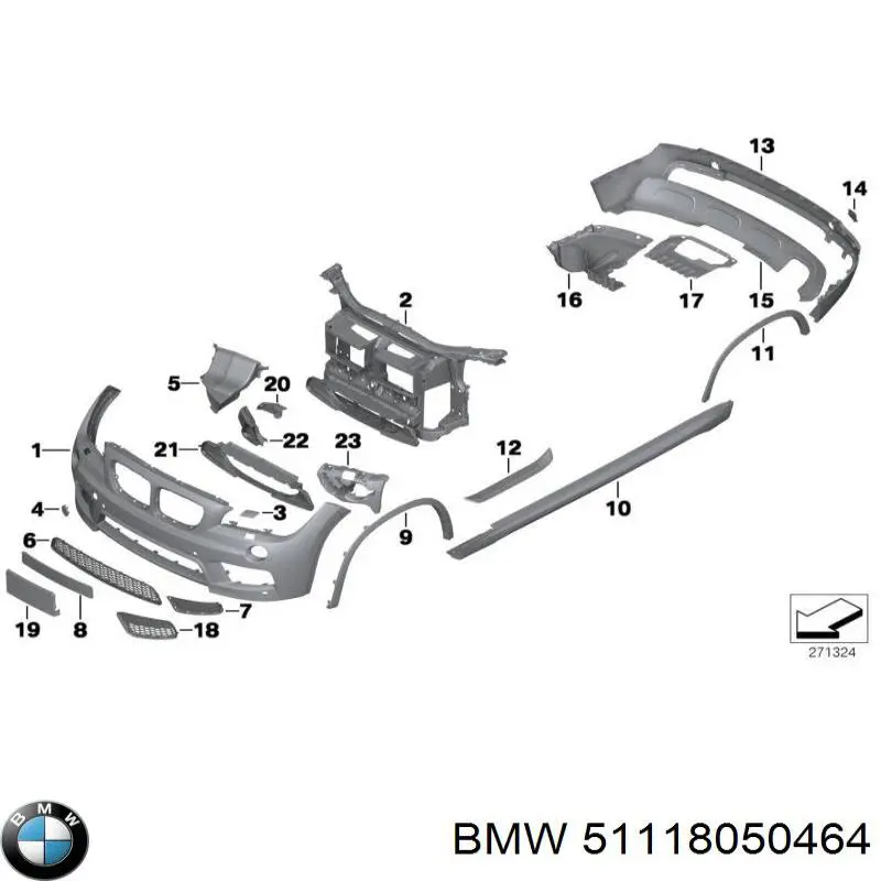 51118050464 BMW parachoques delantero