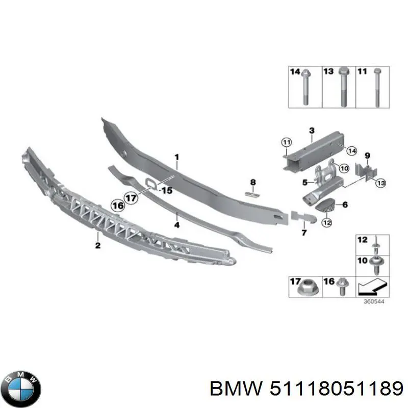 Soporte de parachoques delantero izquierdo BMW 51118051189 precio, desde 65,75 EUR