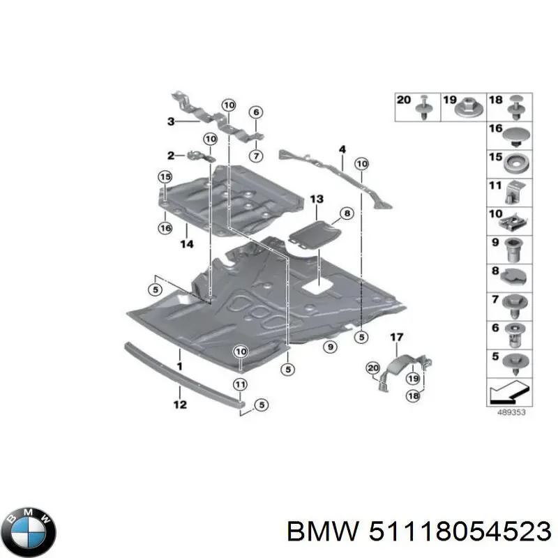 51118054523 BMW soporte de proteccion de el motor