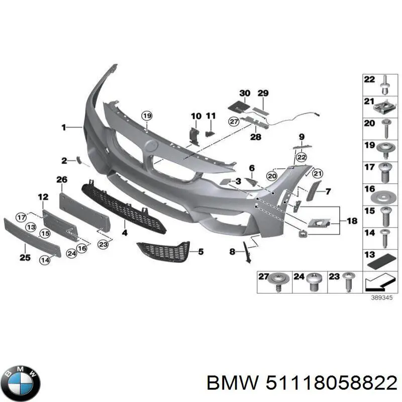 51118058822 BMW parachoques delantero