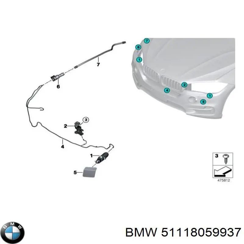 51118059937 BMW tapa de boquilla lavafaros