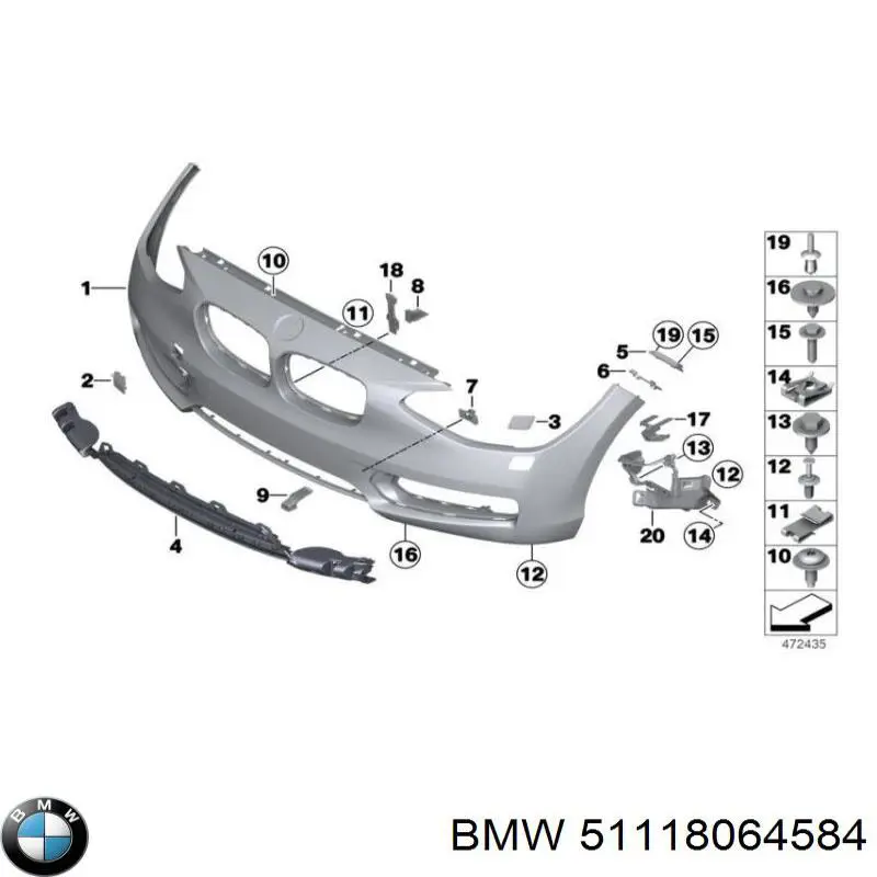 Parachoques delantero BMW 51118064584 precio, desde 618,92 EUR