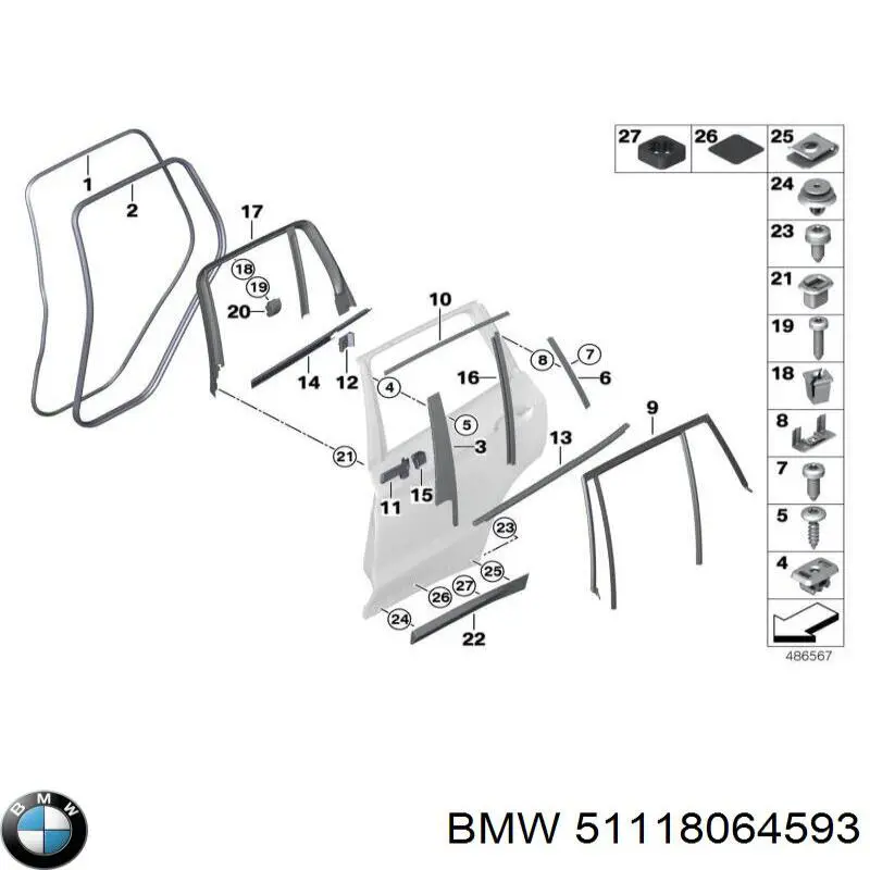 Rejilla inferior del parachoques delantero BMW 51118064593 precio, desde 34,17 EUR