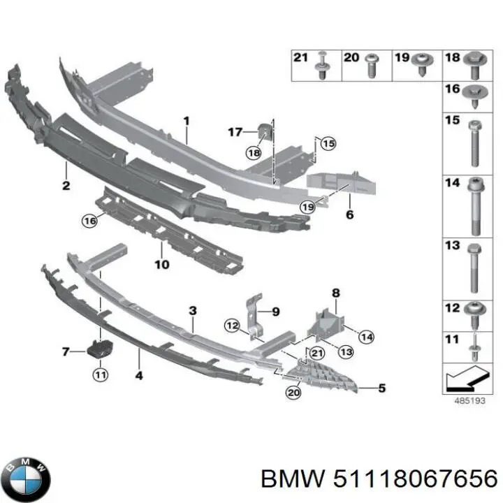 Absorbedor del parachoques delantero BMW 51118067656 precio, desde 51,77 EUR