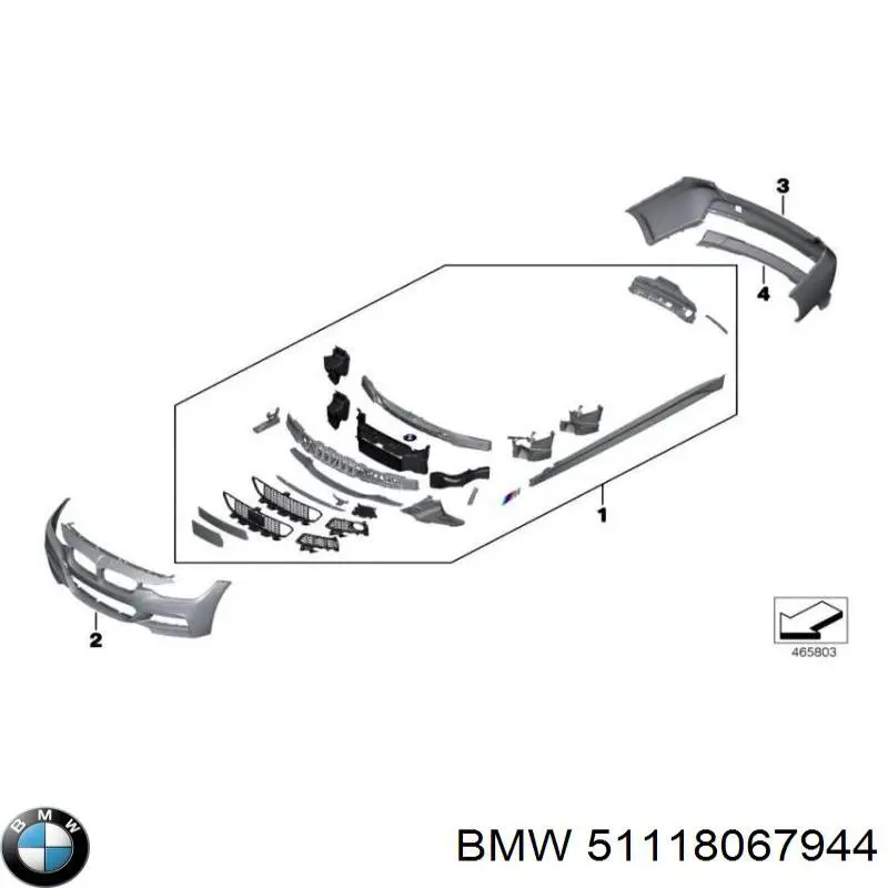 51118067944 BMW paragolpes delantero