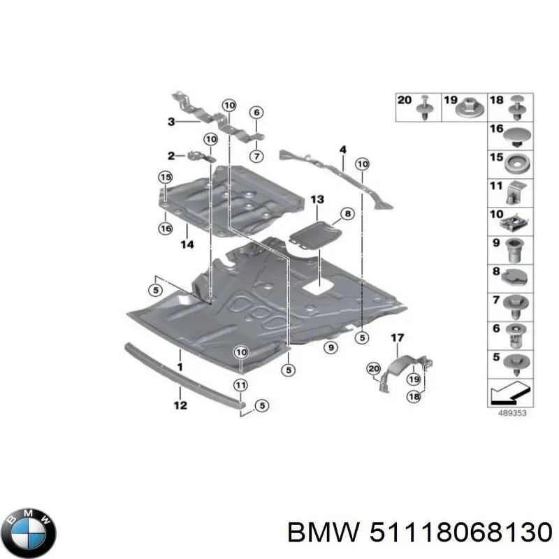 Soporte de protección del motor BMW 51118068130 precio, desde 17,92 EUR