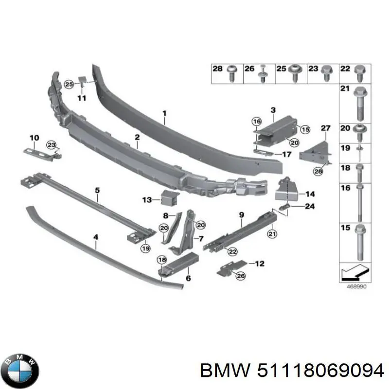 Absorbedor del parachoques delantero BMW 51118069094 precio, desde 65,08 EUR