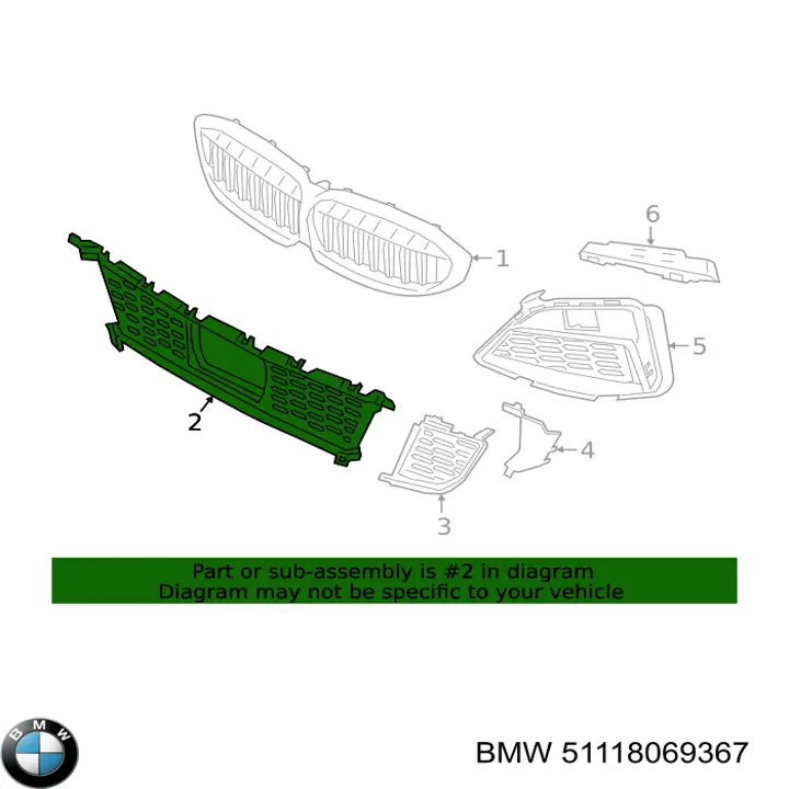 Rejilla de ventilación, paragolpes delantero, central BMW 51118069367 precio, desde 68,55 EUR