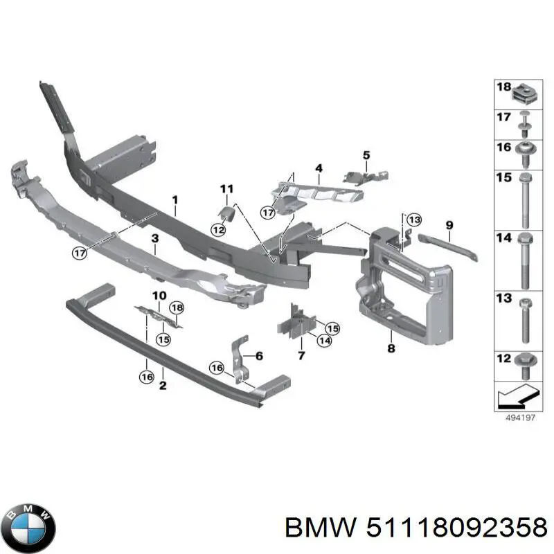 Absorbedor del parachoques delantero BMW 51118092358 precio, desde 52,09 EUR