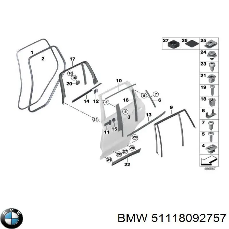 Parrilla izquierda del radiador BMW 51118092757 precio, desde 39,31 EUR
