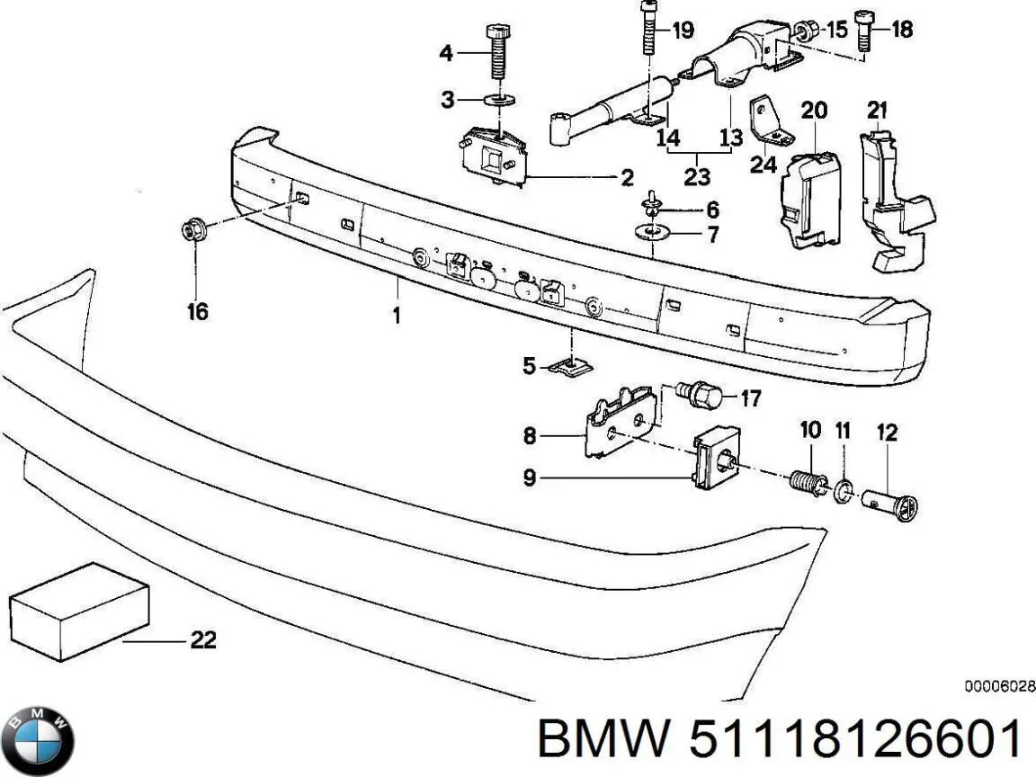 51118126601 BMW Absorbedor del parachoques delantero