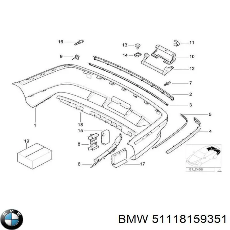 Comprar 51118159351 BMW Protector para parachoques delantero izquierdo
