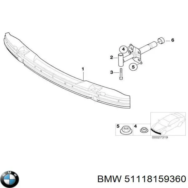 Soporte De Amplificador De Paragolpes Delantero BMW 5 (E39)