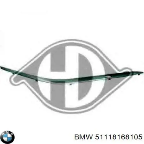 Listón embellecedor/protector, parachoques trasero izquierdo para BMW 7 (E38)